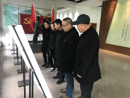 1各黨員游覽館內展板內容,瞻仰革命先烈,緬懷先烈事跡 陳瑩攝.jpg